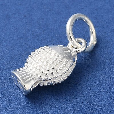 925 Sterling Silver Fish Charms with Jump Rings STER-E071-01S-04-1