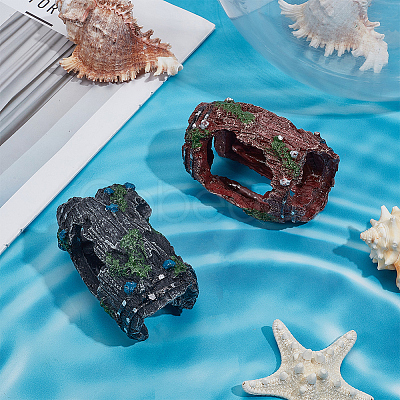 2Pcs 2 Colors Resin Stump Display Decorations DJEW-GF0001-87-1