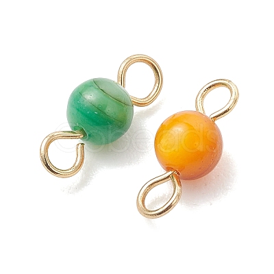 Dyed Natural Freshwater Shell Round Links Connector Charms PALLOY-JF05445-01-1