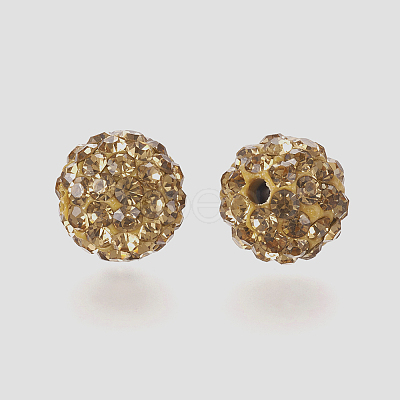 Polymer Clay Rhinestone Beads RB-K050-10mm-C27-1