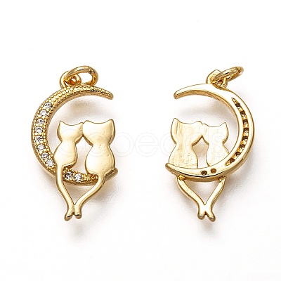 Brass Micro Pave Clear Cubic Zirconia Pendants LS-ZIRC-C020-04G-1