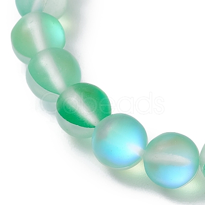 8mm Round Dyed Synthetic Moonstone Beaded Stretch Bracelets BJEW-JB10308-06-1