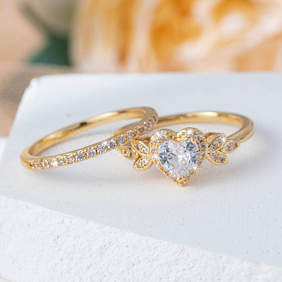 Alloy Micro Pave Cubic Zirconia Finger Rings Sets for Women FS-WGC007F-01-1