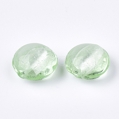 Handmade Silver Foil Lampwork Glass Beads SLF12MMY-1J-1