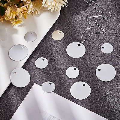 30Pcs 2 Style Blank Round Aluminum Engraved Pet Dog ID Tag FIND-GA0001-83-1