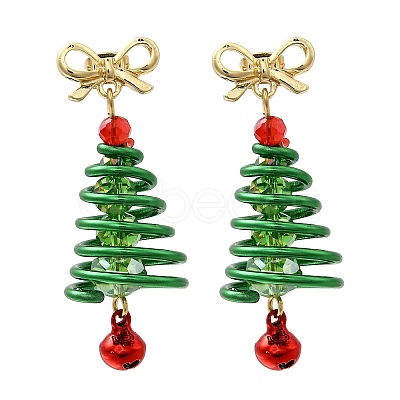 Christmas Aluminum Glass Dangle Stud Earrings EJEW-JE06581-1