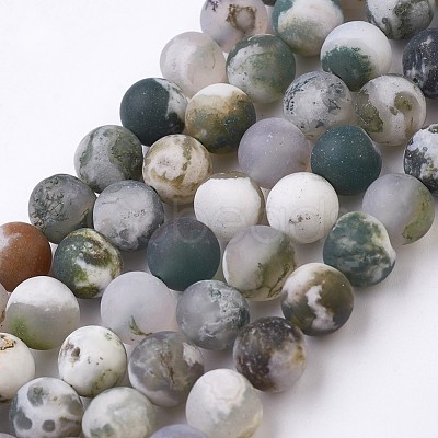 Natural Tree Agate Bead Strands X-G-J376-11F-8mm-1