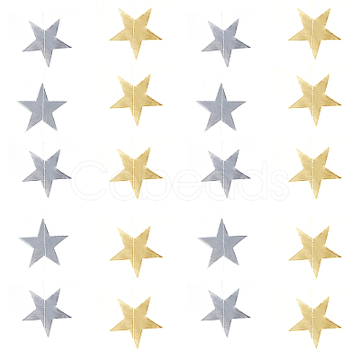 Hanging Paper Star AJEW-PH0017-15-1