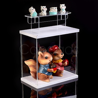 2-Tier Transparent Acrylic Minifigures Display Case ODIS-WH0043-68A-1