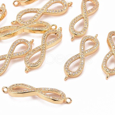 Brass Micro Pave Grade AAA Cubic Zirconia Links ZIRC-O009-09G-NR-1