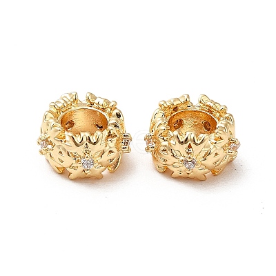 Brass Micro Pave Cubic Zirconia European Beads LS-KK-M233-44G-1
