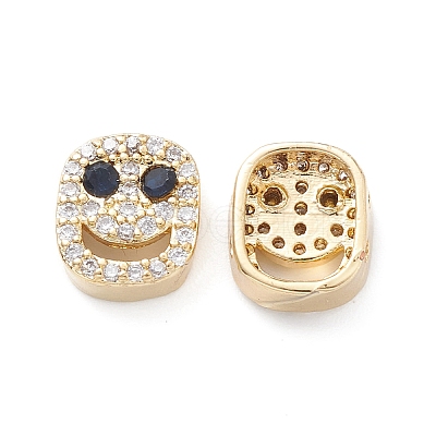 Brass Micro Pave Cubic Zirconia Beads KK-M241-01P-1