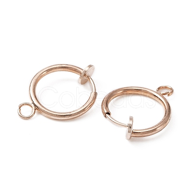 Brass Clip-on Earring Findings FIND-WH0044-27RG-1