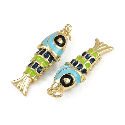 Brass Enamel Pendants KK-L241-23G-02-1