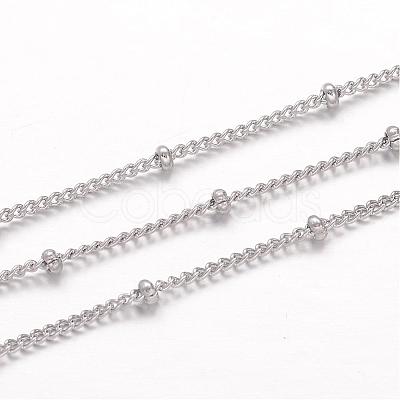Tarnish Resistant 304 Stainless Steel Curb Chains CHS-K004-12P-0.4mm-1