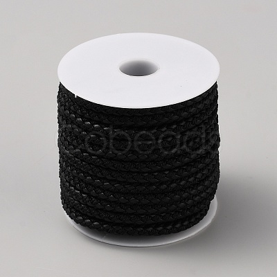 10M Round Braided PU Leather Cord OCOR-WH0093-07-1