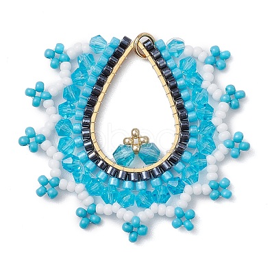 Glass Seed Beads Big Pendants PALLOY-MZ00410-02-1