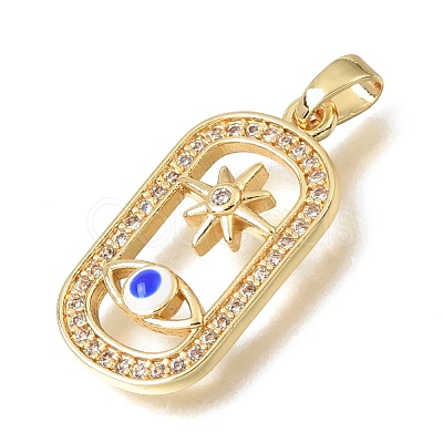 Brass Micro Pave Clear Cubic Zirconia Pendants KK-C263-22G-G-1