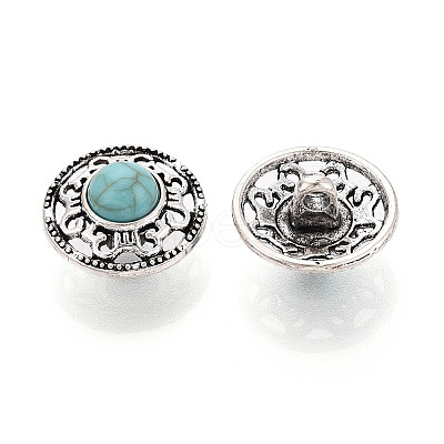 Zinc Metal Alloy & Natural Turquoise Buttons BUTT-WH0057-001C-AS-1