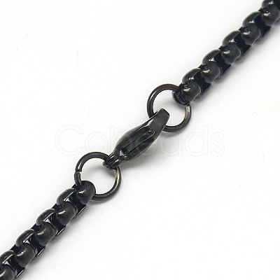 Trendy Men's 201 Stainless Steel Box Chain Necklaces X-NJEW-L043B-46B-1