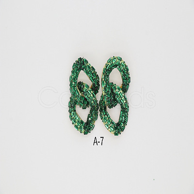 Alloy & Glass Dangle Stud Earrings FS-WG3D9CC-08-1