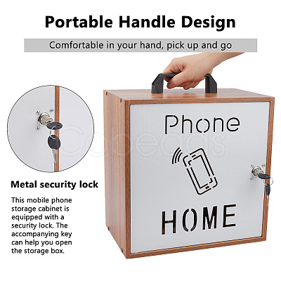 33 Grids Wood and PVC Cellphone Storage Boxes CON-WH0107-90-1