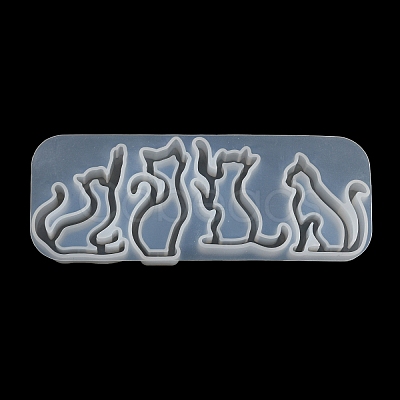 Cat Shape Quicksand DIY Silhouette Silicone Mold DIY-K067-02A-1