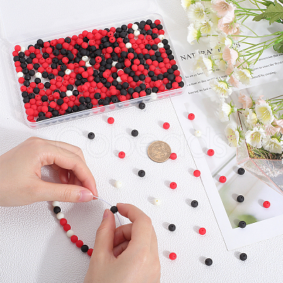 500Pcs Rubberized Style Imitated Silicone Acrylic Beads MACR-SP0001-07B-1