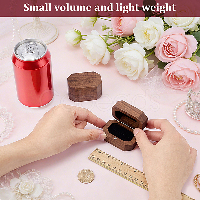Octagon Wooden Ring Magnetic Boxes CON-WH0107-123A-1