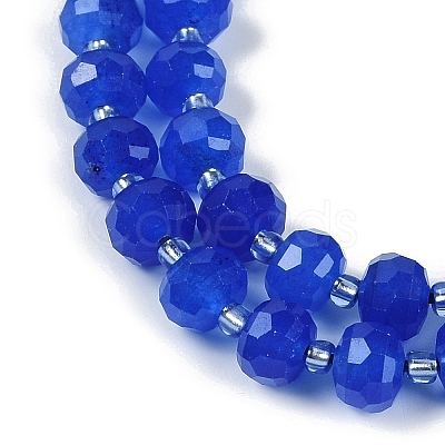 Natural Blue Agate(Dyed & Heated) Beads Strands G-H057-A14-02-1