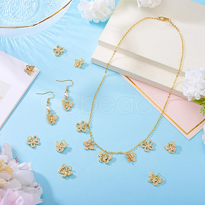 8Pcs 4 Styles Brass Micro Pave Cubic Zirconia Pendants KK-TA0002-33-1