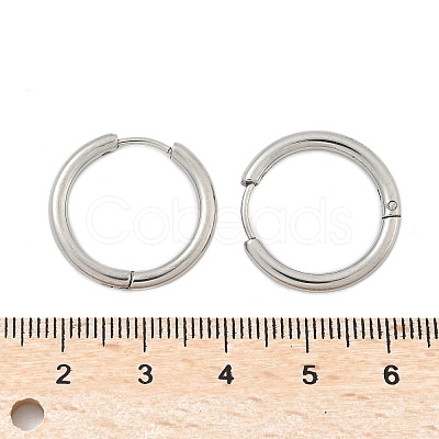 Tarnish Resistant 304 Stainless Steel Huggie Hoop Earrings LS-EJEW-F111B-21mm-P-1