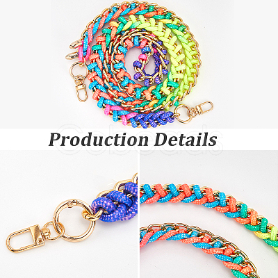 Acrylic Cable Chain & Polyester Braided Cord Bag Straps FIND-WH20033-020KCG-D-1