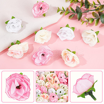 CRASPIRE 100Pcs 4 Colors Cloth Imitation Rose AJEW-CP0001-84-1