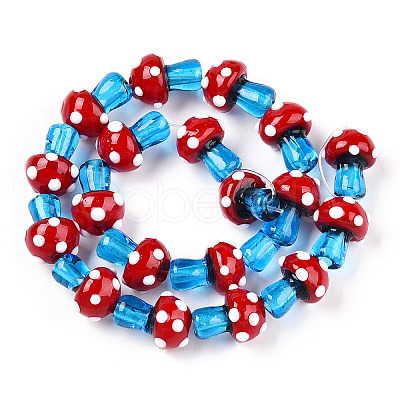 Handmade Lampwork Beads Strands LAMP-N024-09D-1