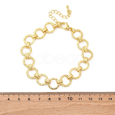 Brass Ring Chain Link Bracelets for Women Men LS-BJEW-K273-16G-1