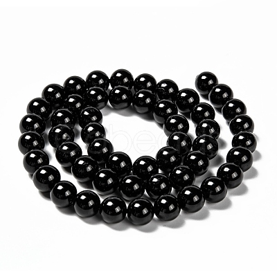 Grade A Natural Tourmaline Round Bead Strands G-L417-10-8mm-1
