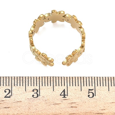 Adjustable 304 Stainless Steel Cuff Open Rings for Women RJEW-Z122-03G-04-1