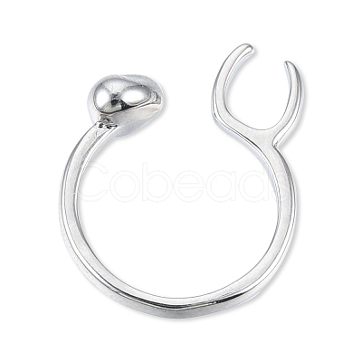 Brass Open Cuff Ring Cadmium Free & Nickel Free & Lead Free RJEW-N039-04P-1