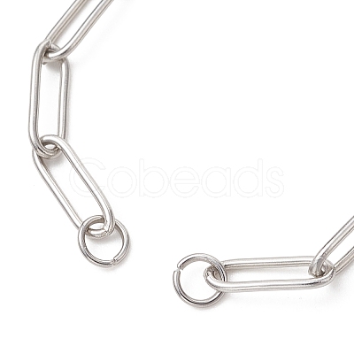 304 Stainless Steel Paperclip Chain Bracelet Making AJEW-JB01583-1