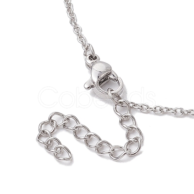 Natural Clam Shell & Imitation Pearl Pendant Necklaces NJEW-JN05006-1
