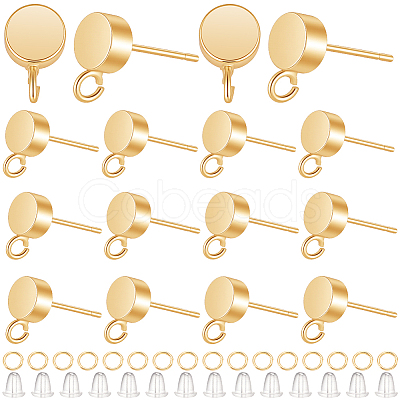 Brass Stud Earring Findings KK-CN0003-42G-1