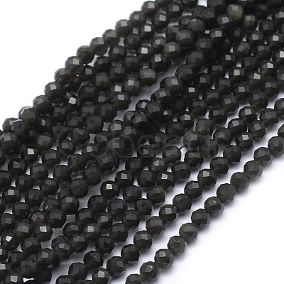 Natural Obsidian Beads Strand X-G-E411-33-4mm-1