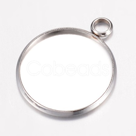 Tarnish Resistant 304 Stainless Steel Pendant Cabochon Settings STAS-P100-16P-1