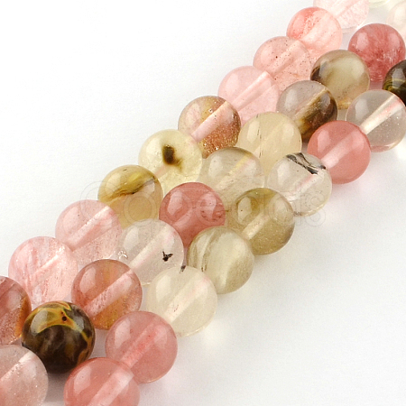 Tigerskin Glass Round Bead Strands G-R342-8mm-19-1