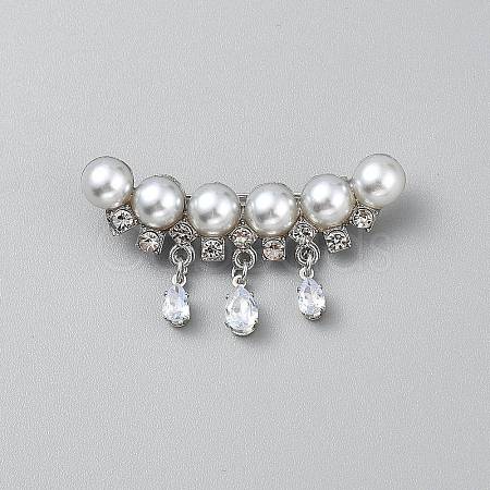 Tassel Flower Alloy Crystal Rhinestone Brooch JEWB-WH0021-67P-1