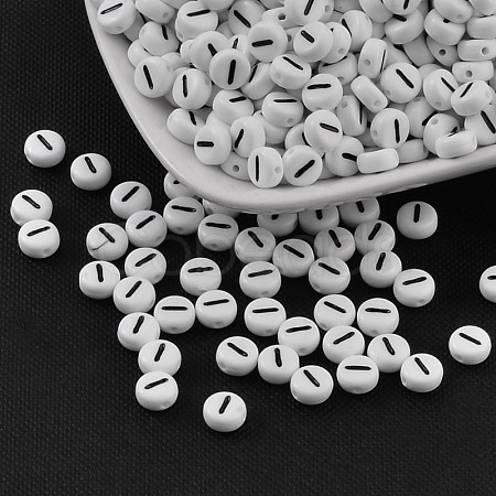 Acrylic Horizontal Hole Letter Beads X-PL37C9070-I-1