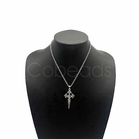 Vintage Zinc Alloy Cross Pendant Necklace for Men Women IU0764-3-1