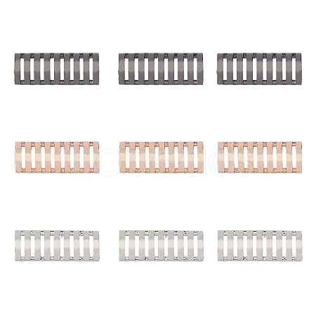 9Pcs 3 Colors Alloy Watch Band Adapter Connectors FIND-DC0004-29-1