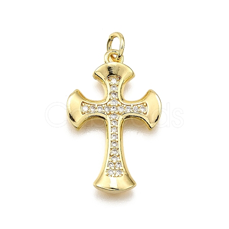 Brass Micro Pave Cubic Zirconia Pendants KK-Z100-38G-03-1
